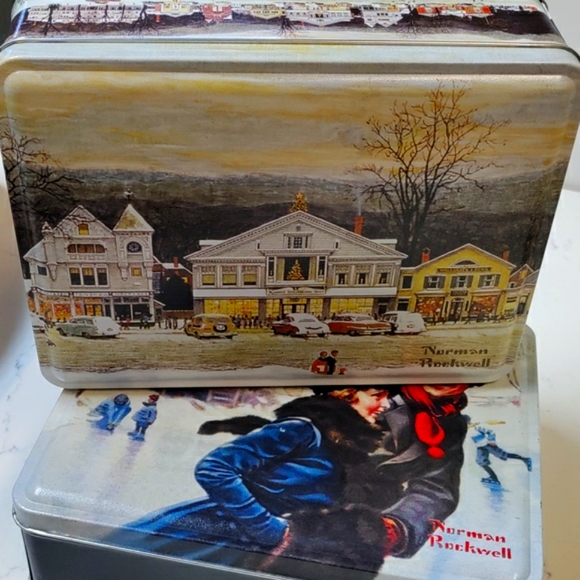 Norman Rockwell tin bundle. Good used condition. Vintage 2004 - Picture 2 of 9